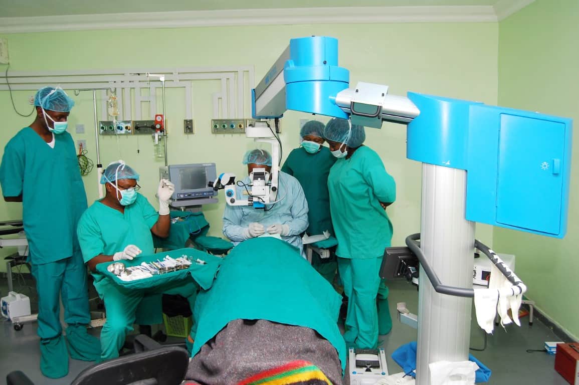 Preparing patient for surgery.